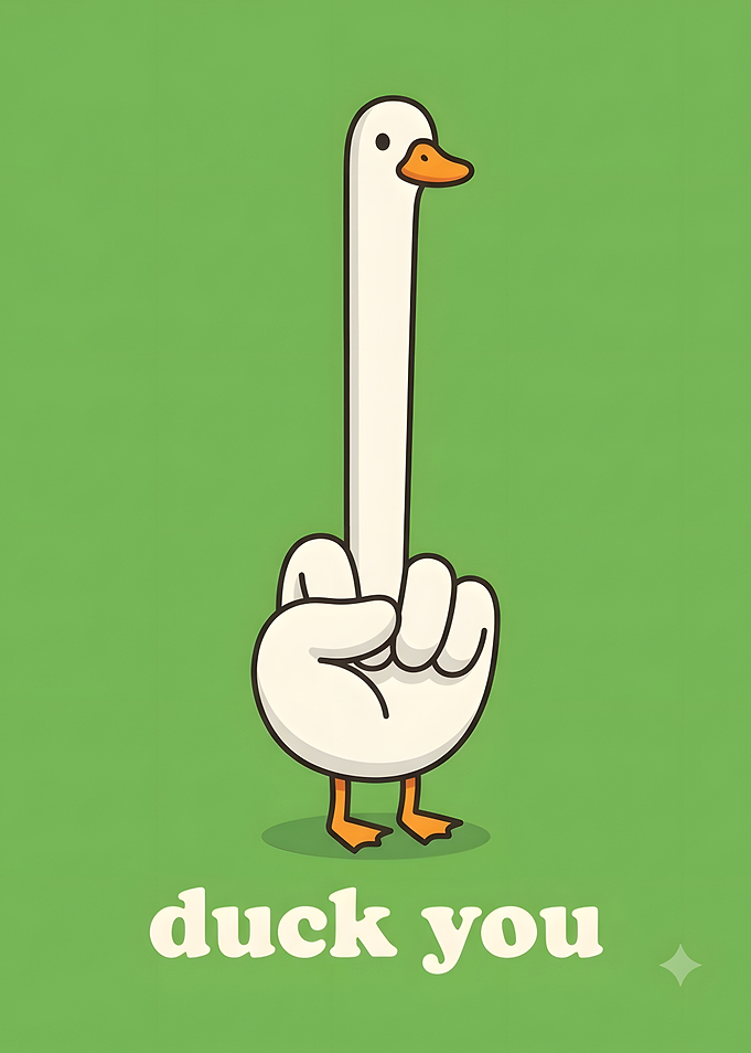Funny Duck Giving The Finger
