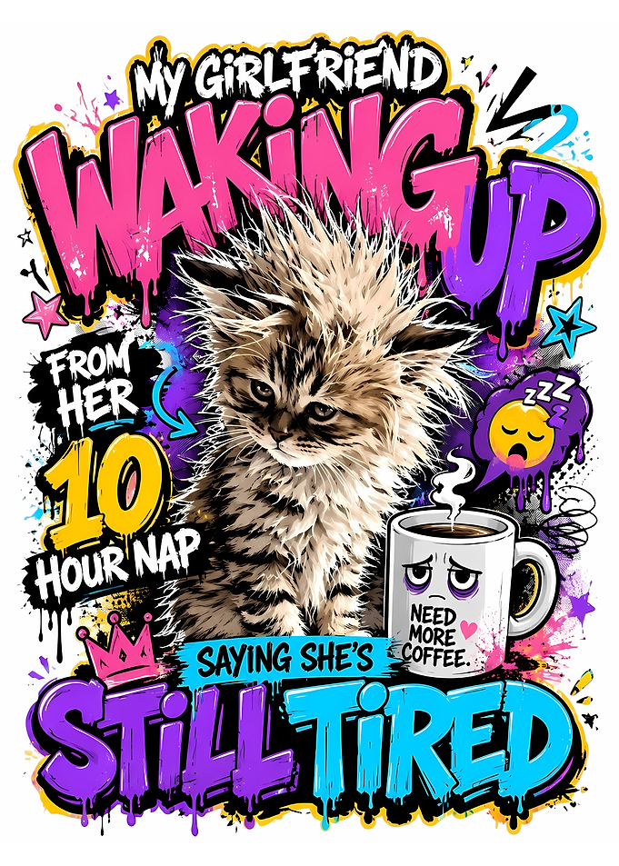 Funny Girlfriend Nap Cat Graphic
