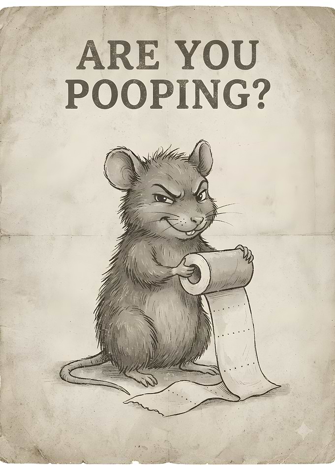 Funny Mouse Toilet Paper Poster
