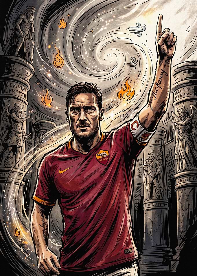 Francesco Totti Roman Gladiator Illustration