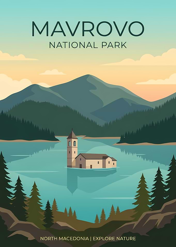 Mavrovo National Park Travel Poster