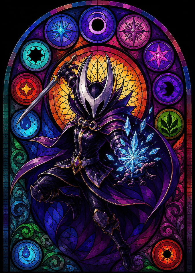Stained Glass Fantasy Knight Illustration