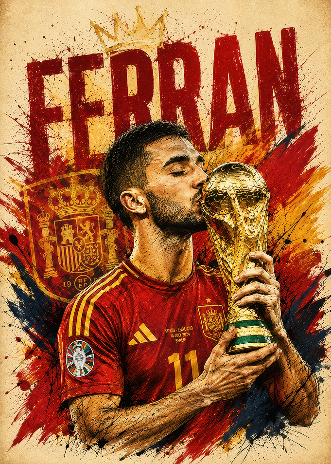Ferran Torres Champion Poster