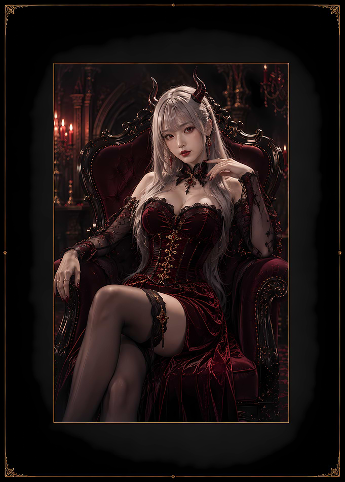 Gothic Succubus Queen on Throne
