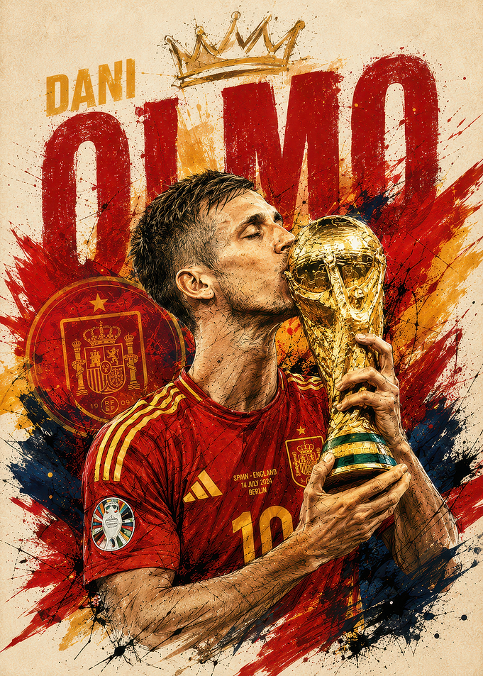 Dani Olmo Champion Poster