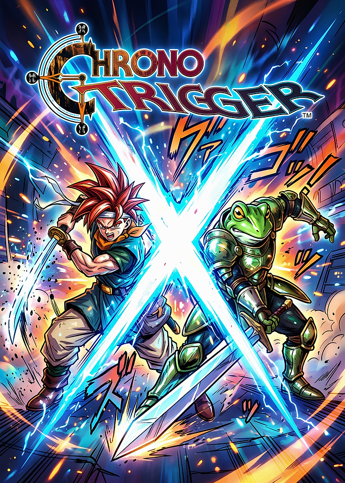 Chrono Trigger Crono and Frog Illustration