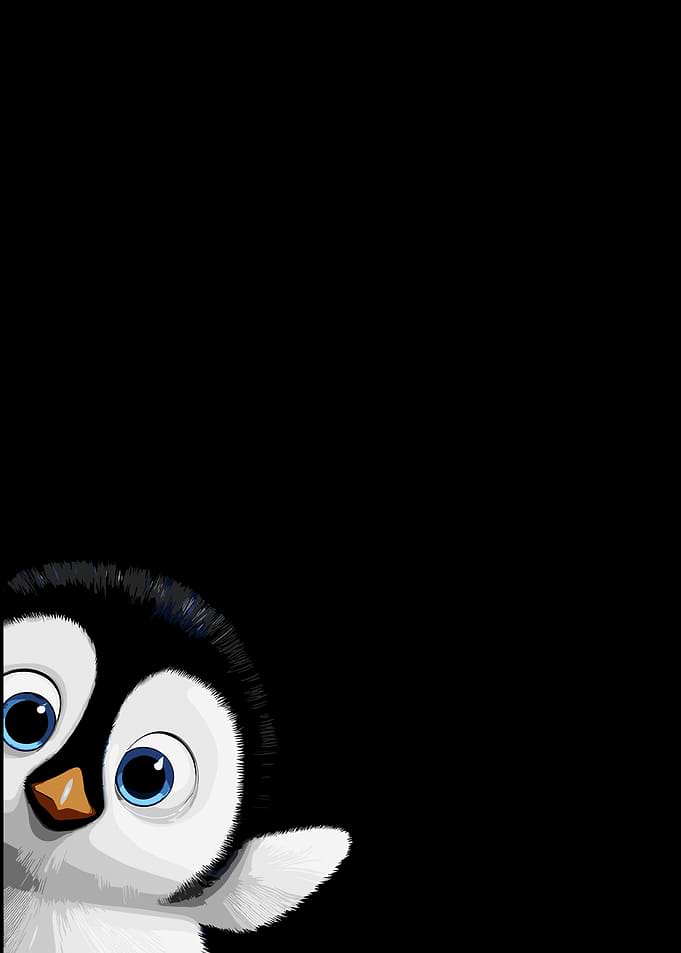 Cute Baby Penguin Peeking