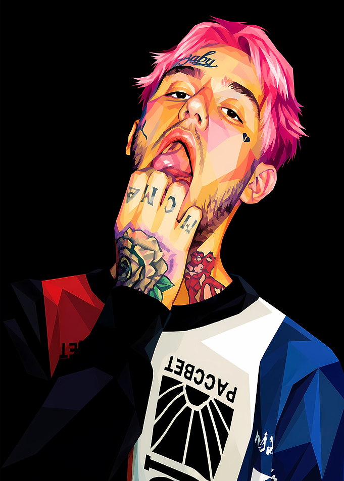 Lil Peep Low Poly Portrait
