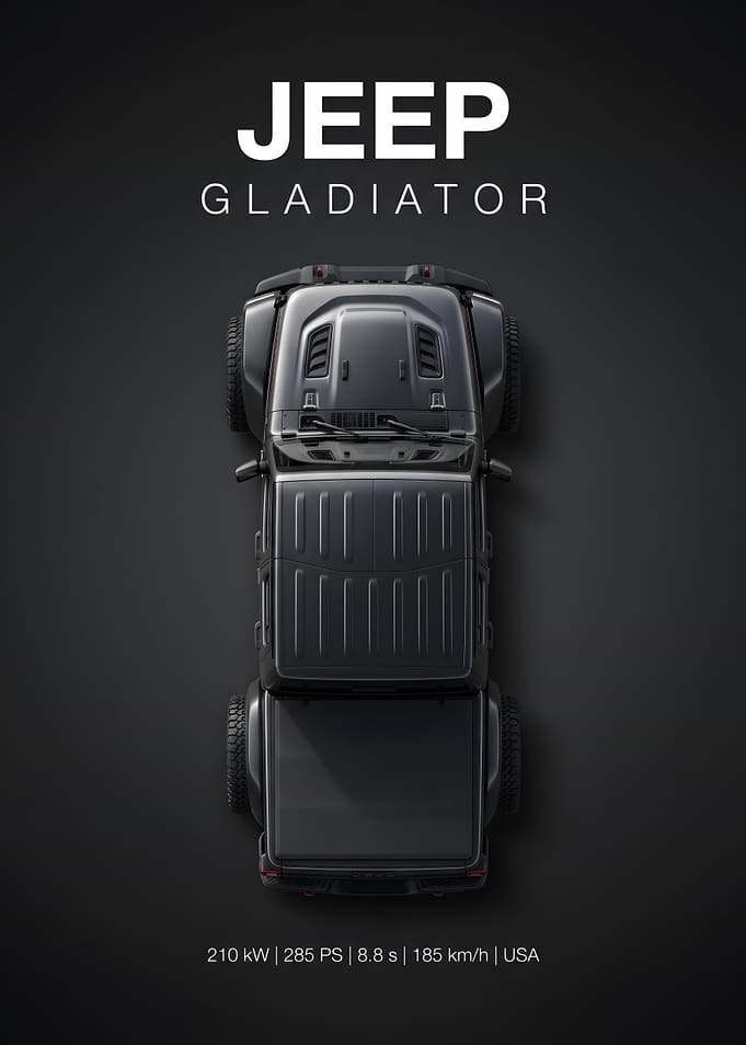 Jeep Gladiator Top View Poster