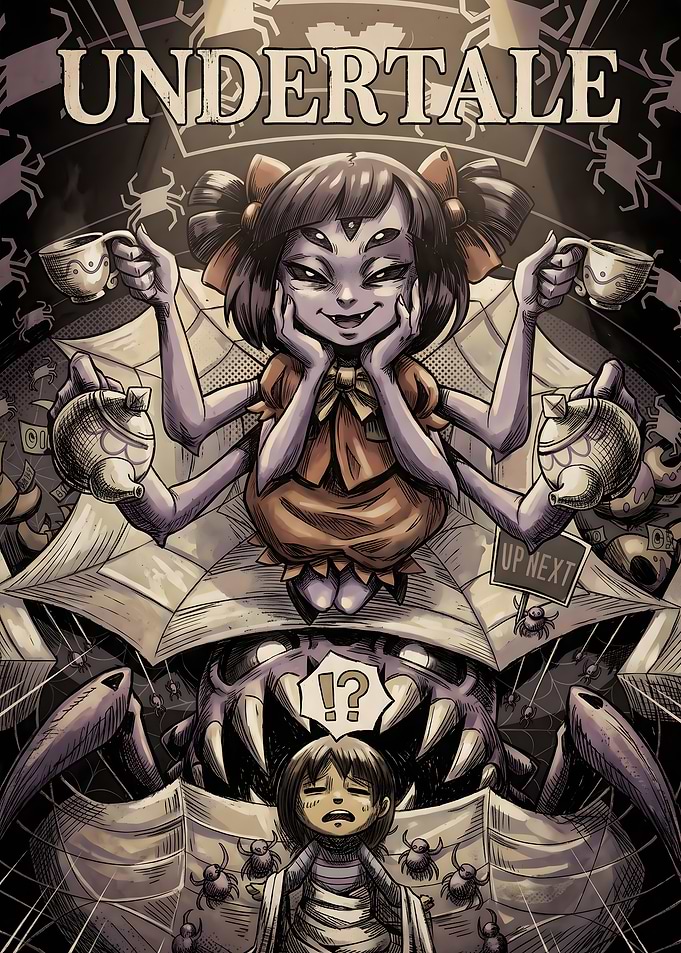 Undertale Muffet and Frisk Fan Art