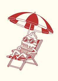Cool Ice Cream Relaxing on Beach
