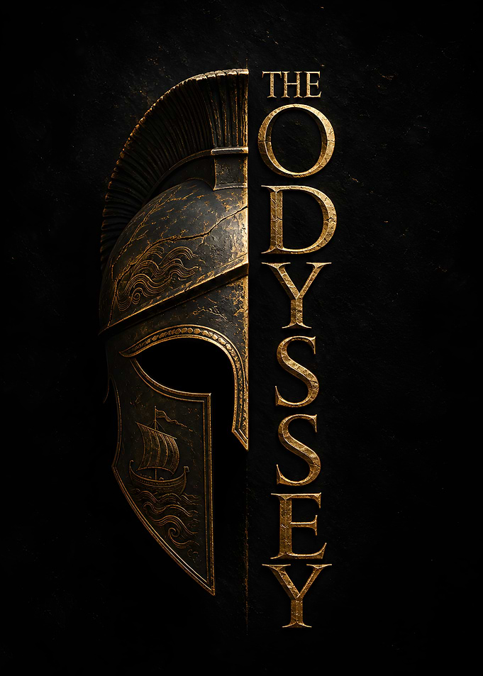 The Odyssey Obsidian Gold Greek Helmet Poster