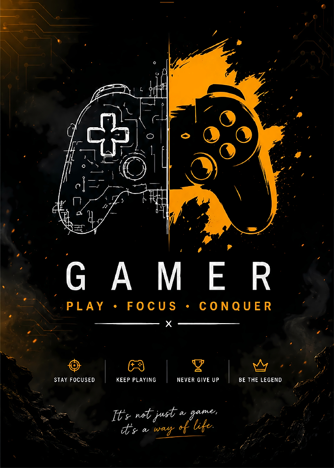 Gamer Play Focus Conquer Poster