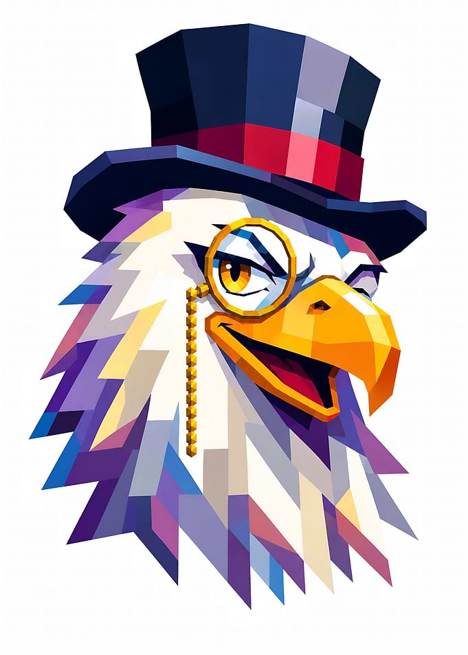 Dapper Eagle – Monocle & Top Hat WPAP