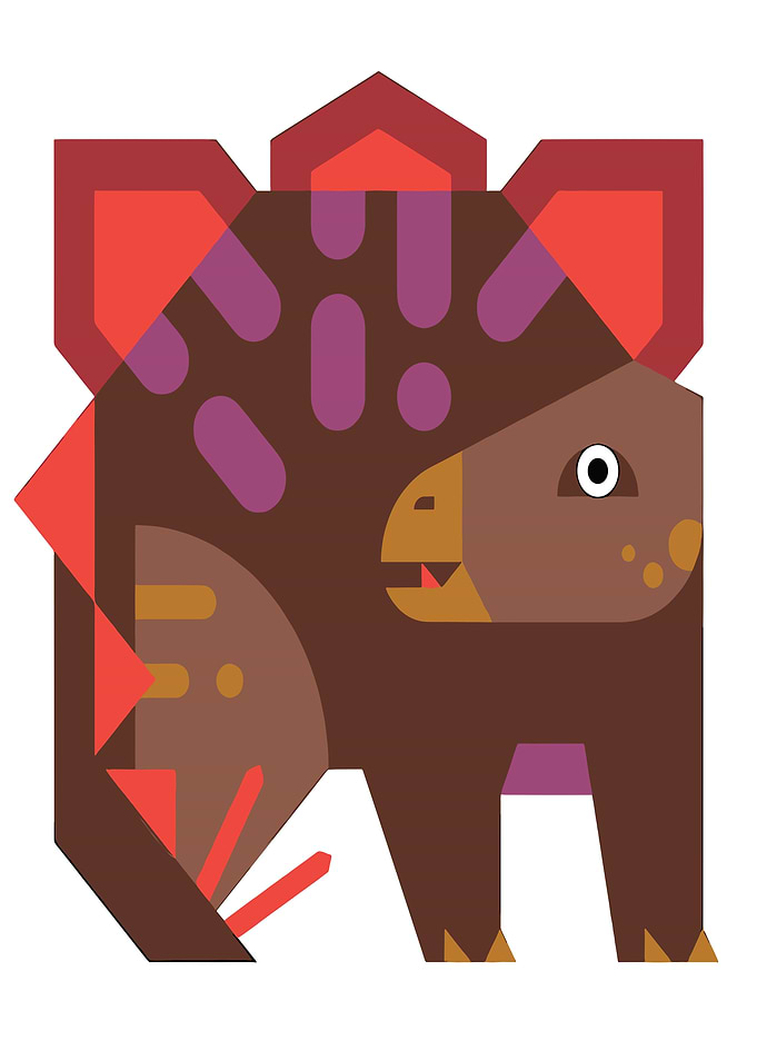 Geometric Stegosaurus Dinosaur Illustration