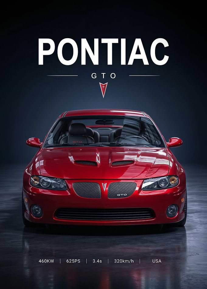 sleek Pontiac GTO Sports Car Poster