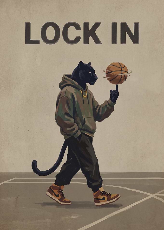 Lock In Panther Basketball Poster