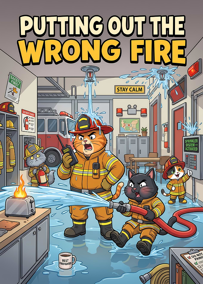 Putting Out the Wrong Fire | Funny Firefighter Cats
