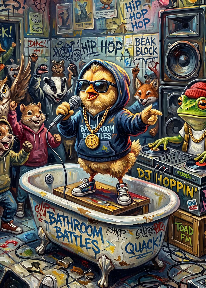 Hip Hop Chick Rapping in Bathtub