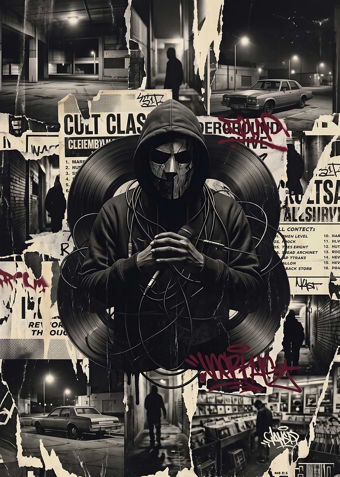 Underground Hip Hop Collage Poster
