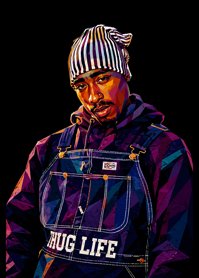 Tupac Shakur Low Poly Portrait