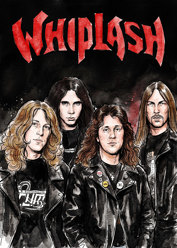 Whiplash Thrash Metal Band Illustration