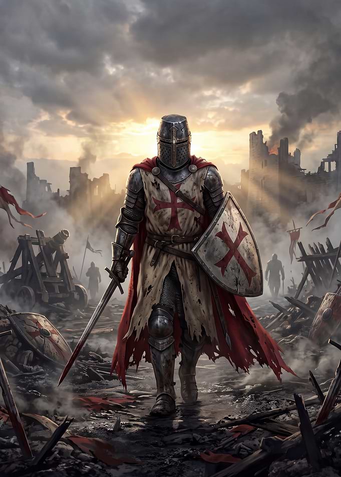 Crusader Knight on Battlefield
