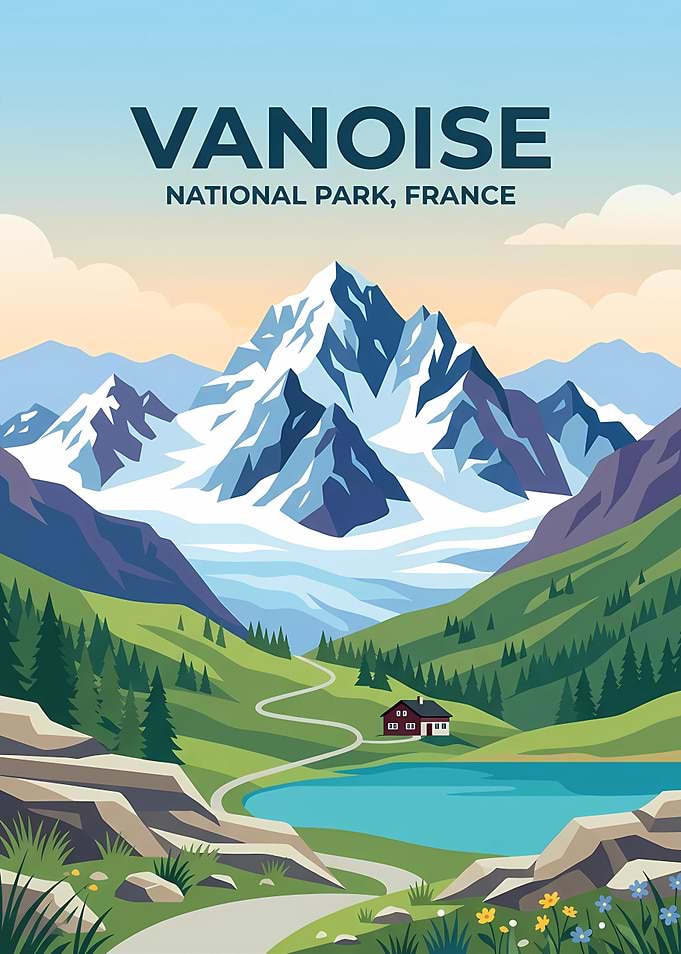 Vanoise National Park Travel Poster