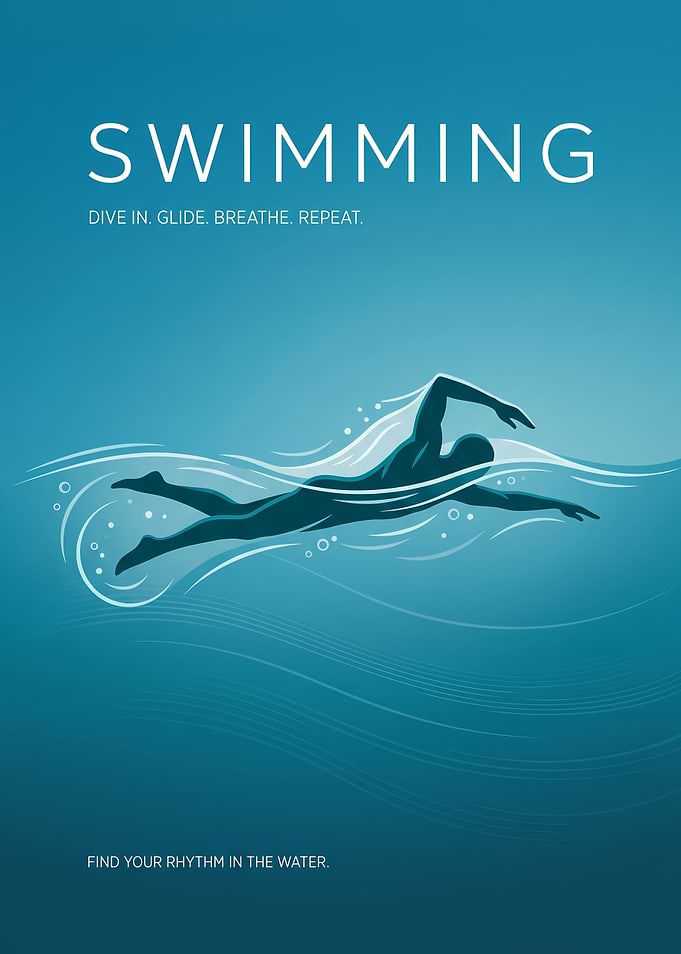 Minimalist Swimming Sports Poster