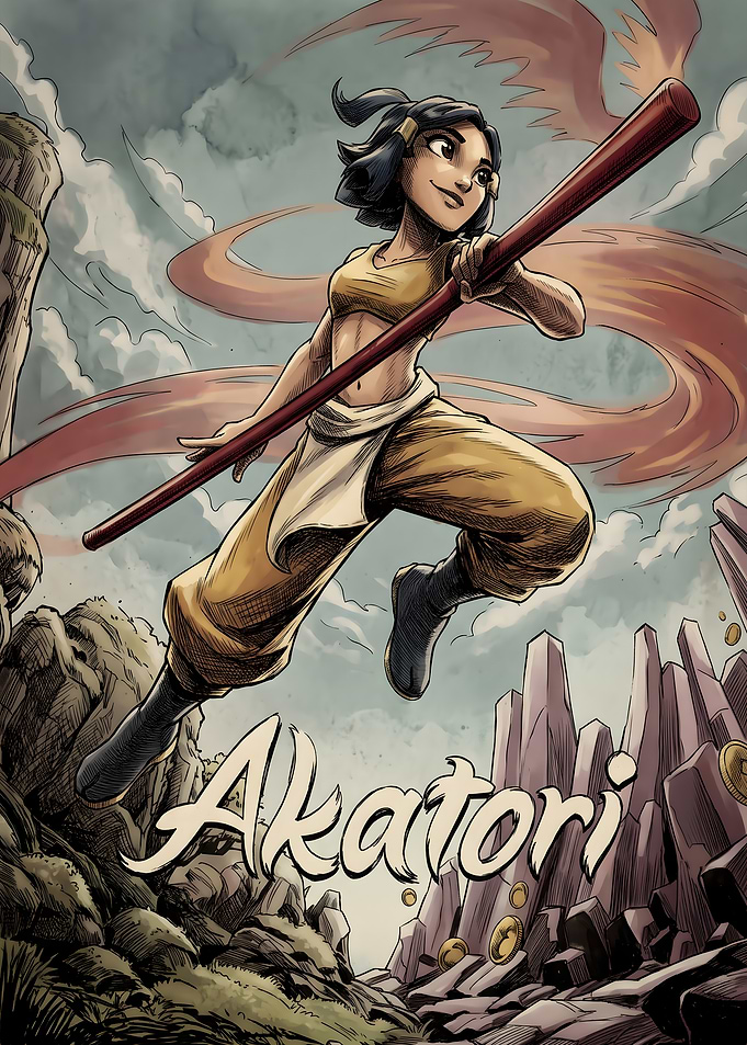 Akatori Game Character Action Poster