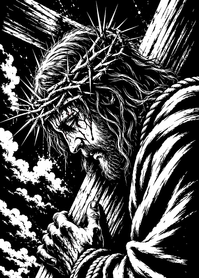 Jesus Carrying the Cross Illustration