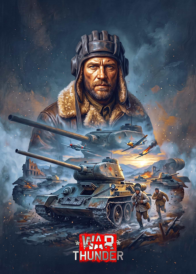 War Thunder Soviet Tank Battle Poster