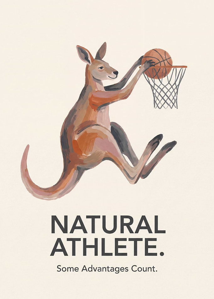 Natural Athlete Kangaroo Basketball Poster