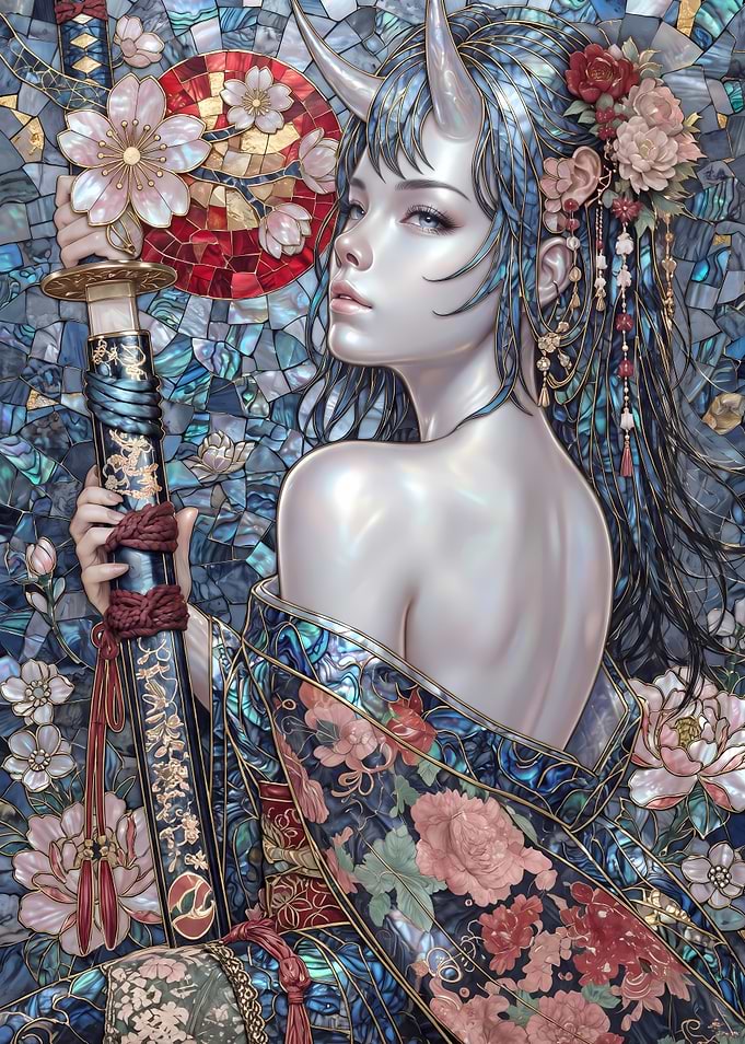 Ethereal Oni Warrior with Katana