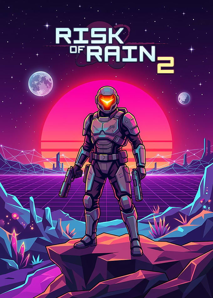 Risk of Rain 2 Synthwave Poster