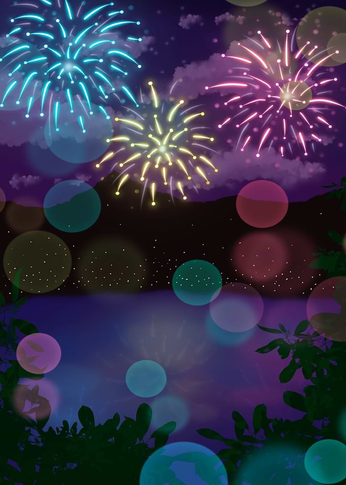 Fireworks Over Lake