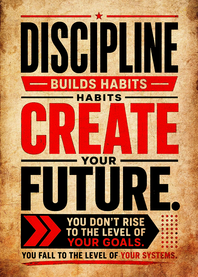 Discipline Builds Habits Motivational Poster
