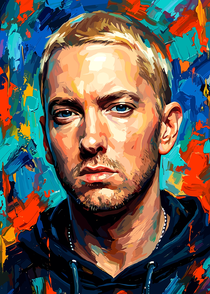 Eminem Colorful Oil Painting Portrait
