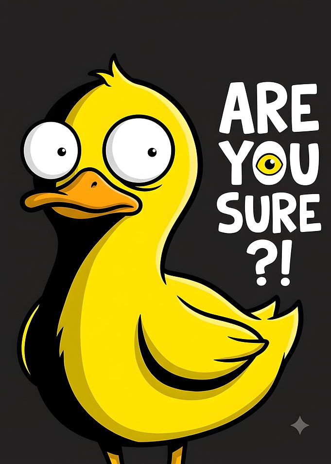 Funny Yellow Duck Are You Sure