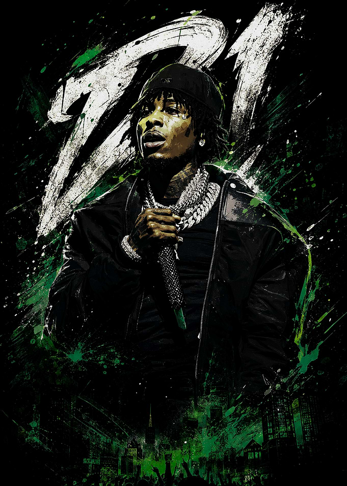 21 Savage Artistic Portrait Poster