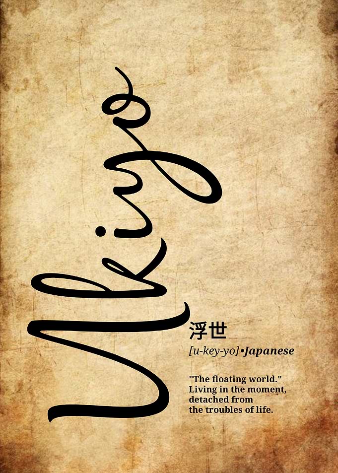 Ukiyo Definition Vintage Poster