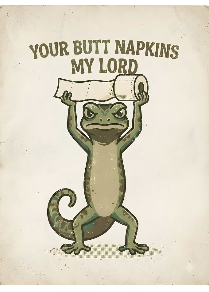 Funny Lizard Toilet Paper Poster
