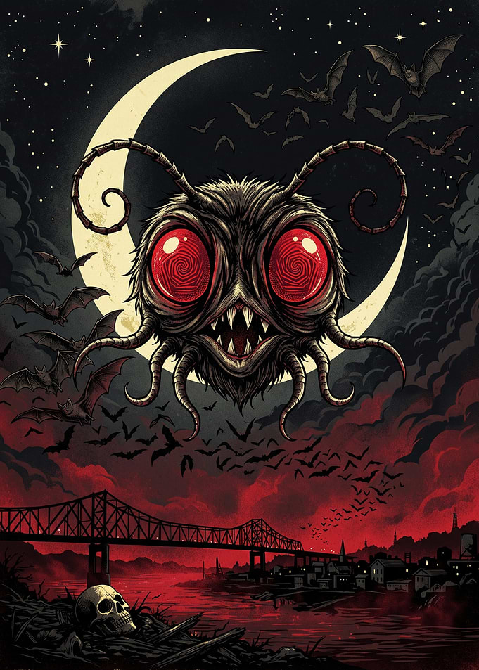 Mothman Horror Night Over Bridge
