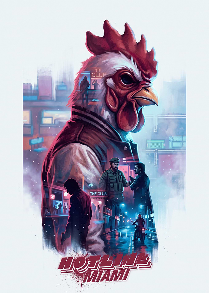 Hotline Miami Rooster Mask Poster