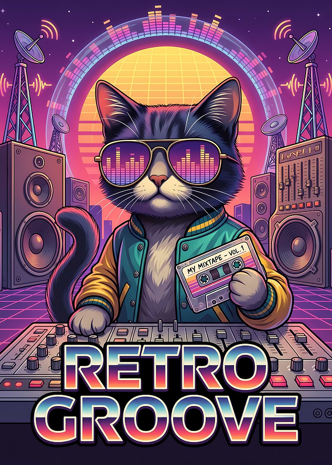 Retro Groove DJ Cat