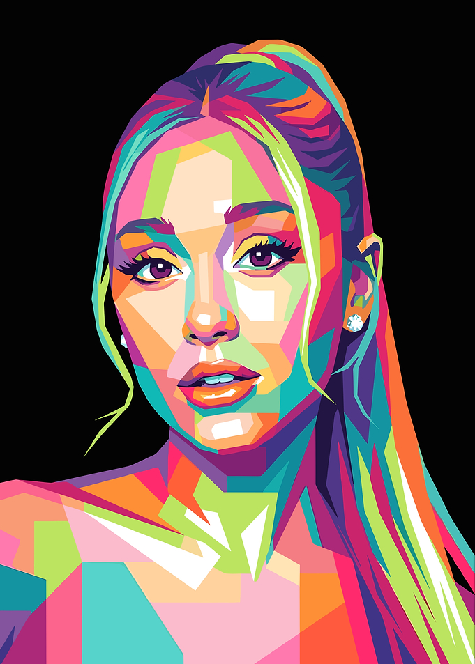 Ariana Grande WPAP Pop Art Portrait