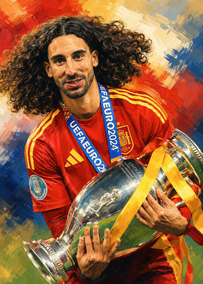 Marc Cucurella Celebrating Euro 2024 Victory