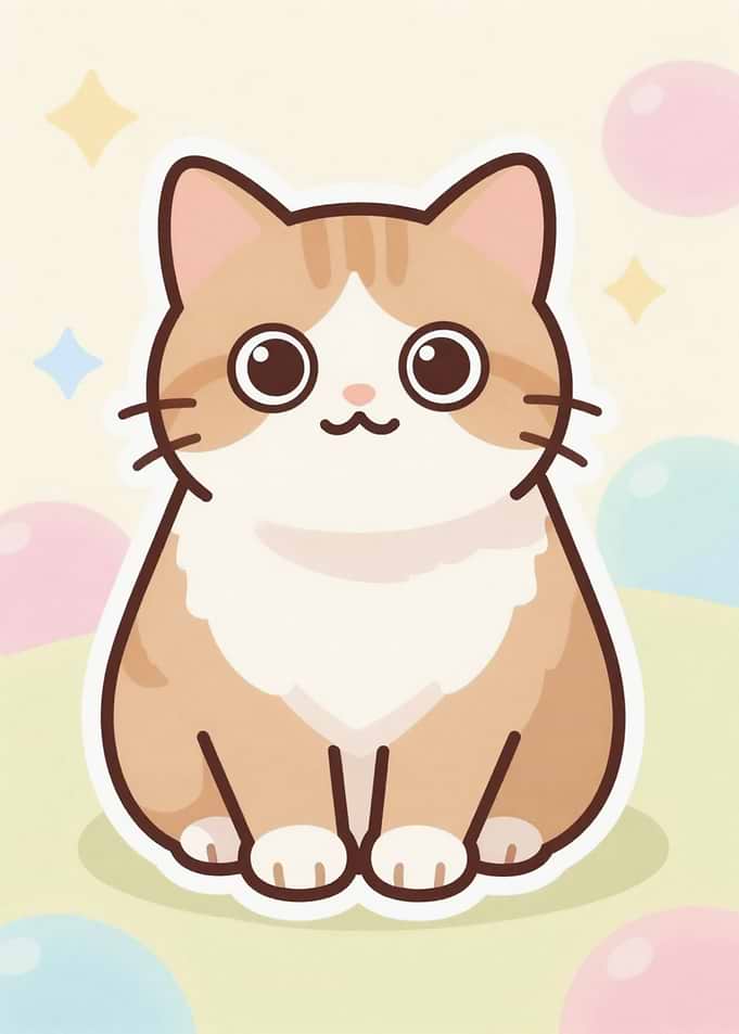 Cute Kawaii Orange Tabby Cat Illustration