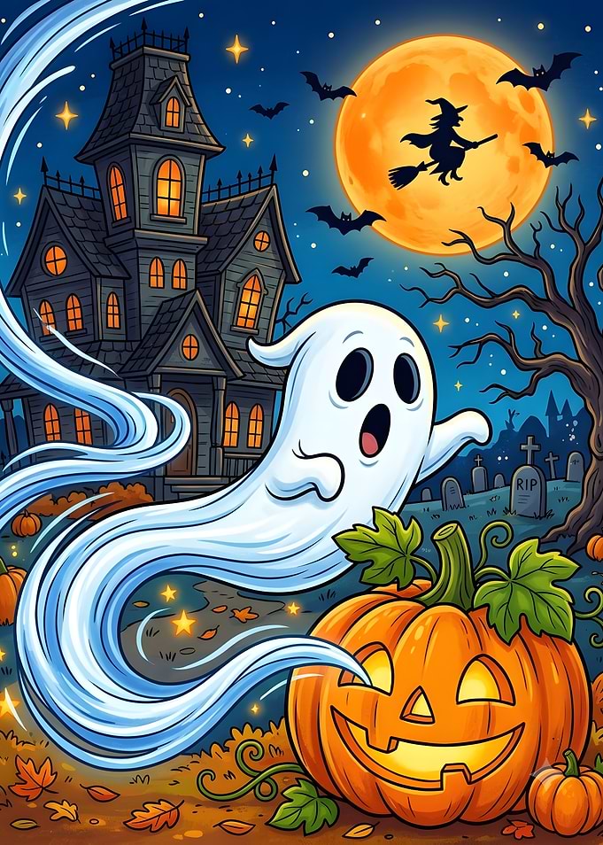 Spooky Halloween Night Scene