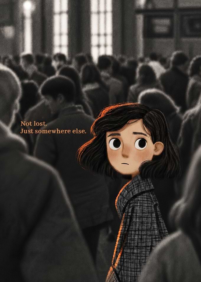 Daydreamer Girl Lost in Crowd